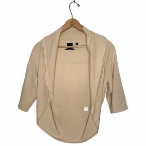 Saks Fifth Avenue Cream Bolero Shrug Cashmere Cardigan Sweater Size Medium